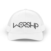 Load image into Gallery viewer, WORSHIP Cross - Trucker Retro Hat