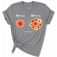 Load image into Gallery viewer, Your Plan. God's Plan Floral T-Shirt - Unisex