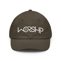 Load image into Gallery viewer, Worship Cross Hat — Embroidered Dad Hat