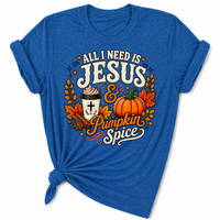 Load image into Gallery viewer, All I Need is Jesus &amp; Pumpkin Spice T-Shirt - Unisex