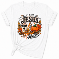 Load image into Gallery viewer, All I Need is Jesus &amp; Pumpkin Spice T-Shirt - Unisex
