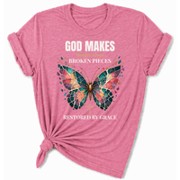 Load image into Gallery viewer, Restored By Grace Butterfly T-Shirt