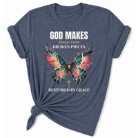 Load image into Gallery viewer, Restored By Grace Butterfly T-Shirt
