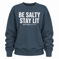 Load image into Gallery viewer, Be Salty Stay Lit - Matthew 5:13 - 14 - Women's Crewneck Sweatshirt