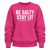 Load image into Gallery viewer, Be Salty Stay Lit - Matthew 5:13 - 14 - Women's Crewneck Sweatshirt
