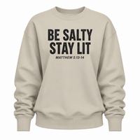 Load image into Gallery viewer, Be Salty Stay Lit - Matthew 5:13 - 14 - Women's Crewneck Sweatshirt