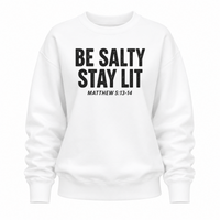 Load image into Gallery viewer, Be Salty Stay Lit - Matthew 5:13 - 14 - Women's Crewneck Sweatshirt