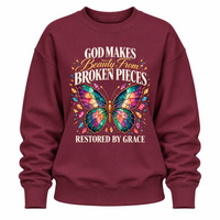 Load image into Gallery viewer, Beauty From Broken Pieces – Restored by Grace - Crewneck Sweatshirt