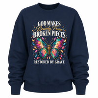 Load image into Gallery viewer, Beauty From Broken Pieces – Restored by Grace - Crewneck Sweatshirt