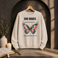 Load image into Gallery viewer, God Makes Beauty From Broken Pieces Crewneck Sweatshirt
