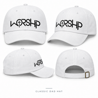 Load image into Gallery viewer, Worship Cross Hat — Embroidered Dad Hat