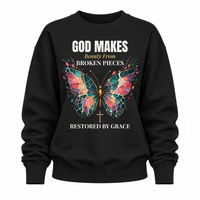 Load image into Gallery viewer, God Makes Beauty From Broken Pieces Crewneck Sweatshirt