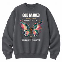 Load image into Gallery viewer, God Makes Beauty From Broken Pieces Crewneck Sweatshirt
