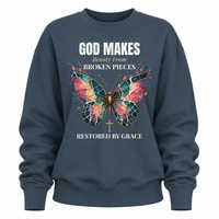 Load image into Gallery viewer, God Makes Beauty From Broken Pieces Crewneck Sweatshirt
