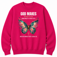 Load image into Gallery viewer, God Makes Beauty From Broken Pieces Crewneck Sweatshirt