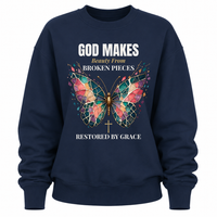 Load image into Gallery viewer, God Makes Beauty From Broken Pieces Crewneck Sweatshirt