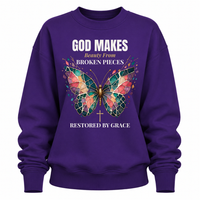Load image into Gallery viewer, God Makes Beauty From Broken Pieces Crewneck Sweatshirt
