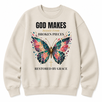 Load image into Gallery viewer, God Makes Beauty From Broken Pieces Crewneck Sweatshirt