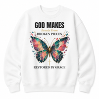Load image into Gallery viewer, God Makes Beauty From Broken Pieces Crewneck Sweatshirt