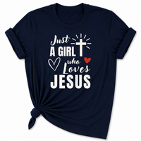 Load image into Gallery viewer, Just a Girl Who Loves Jesus T-Shirt - Unisex