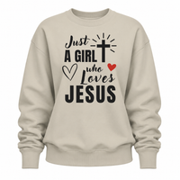 Load image into Gallery viewer, Just a Girl Who Loves Jesus - Crewneck Sweatshirt