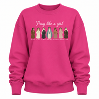 Load image into Gallery viewer, Pray Like A Girl - Crewneck Sweatshirt