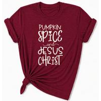 Load image into Gallery viewer, Pumpkin Spice &amp; Jesus Christ T-Shirt - Unisex