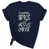 Load image into Gallery viewer, Pumpkin Spice &amp; Jesus Christ T-Shirt - Unisex