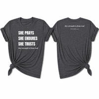 Load image into Gallery viewer, Her Strength is from God T-Shirt
