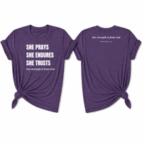Load image into Gallery viewer, Her Strength is from God T-Shirt