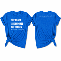 Load image into Gallery viewer, Her Strength is from God T-Shirt