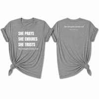 Load image into Gallery viewer, Her Strength is from God T-Shirt