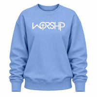 Load image into Gallery viewer, WORSHIP Cross Crewneck Sweatshirt