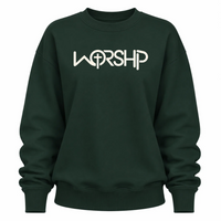 Load image into Gallery viewer, WORSHIP Cross Crewneck Sweatshirt