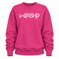 Load image into Gallery viewer, WORSHIP Cross Crewneck Sweatshirt