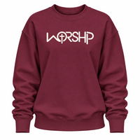 Load image into Gallery viewer, WORSHIP Cross Crewneck Sweatshirt