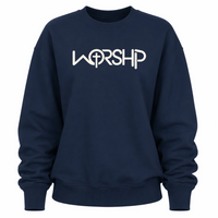 Load image into Gallery viewer, WORSHIP Cross Crewneck Sweatshirt