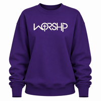 Load image into Gallery viewer, WORSHIP Cross Crewneck Sweatshirt