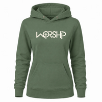 Load image into Gallery viewer, WORSHIP Cross Hoodie - Women's