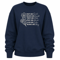 Load image into Gallery viewer, Wait Like Sarah — Women of the Bible Crewneck Sweatshirt