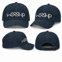 Load image into Gallery viewer, Worship Cross Hat — Embroidered Dad Hat