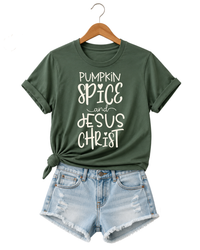 Load image into Gallery viewer, Pumpkin Spice &amp; Jesus Christ T-Shirt - Unisex